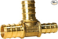 XFITTING 1/2 inch x 3/8 inch x 1/2 inch Pex Tee, Pex B Reducing Tee Crimp Version 26-6-4=10X, 10 Pieces