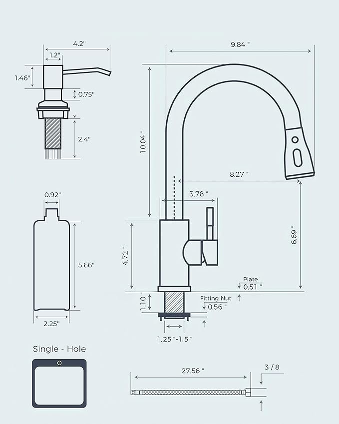 FORIOUS Kitchen Faucet with Soap Dispenser, Single Handle Stainless Steel Transitional Sink Faucet with Pull Down Sprayer 1 or 3 Hole, Suitable for Farmhouse Laundry Camper RV Bar, Oil Rubber Brown
