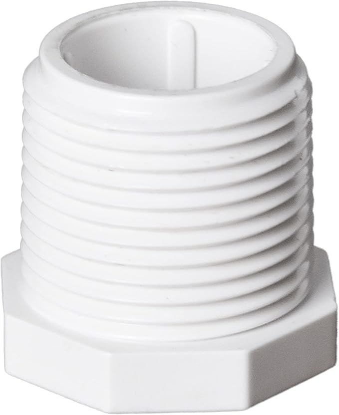 10pcs 1 Inch PVC Cleanout Plug Male Threaded Drain End Cap Couplin Adaptor for PVC Pipe Pressure Fitting Schedule 40 NPT Threads Water Pipe closing (1", 10)