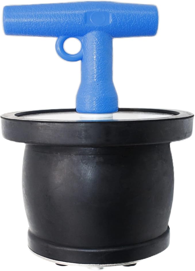 Mechanical Test, Seal, Cleanout Pipe Plug, 3-9/16 to 4-5/16 in Expandable Rubber Plug Cap Cover for Pressure, Leakage DWV Testing, Boat Handle Drain Plug with Galvanized Screw and Nut