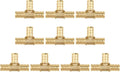 10 Pack 3/4" Brass Pipe Fitting PEX Tee Fittings - Anti-Corrosion, Lead-Free, 5 Year Warranty - Easy Installation with Multiple Certifications for Plumbing and Home DIY (3/4" Tee, 10)
