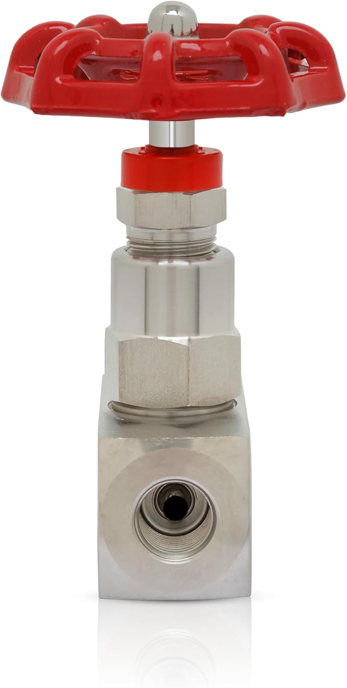 UNOX Stainless Steel 304 Needle Valve 1/4 inch (NPT) - 6000 PSI High Pressure - Straight Flow Control Valve for Water, Gas, and Oil - Heavy Duty Industrial Use