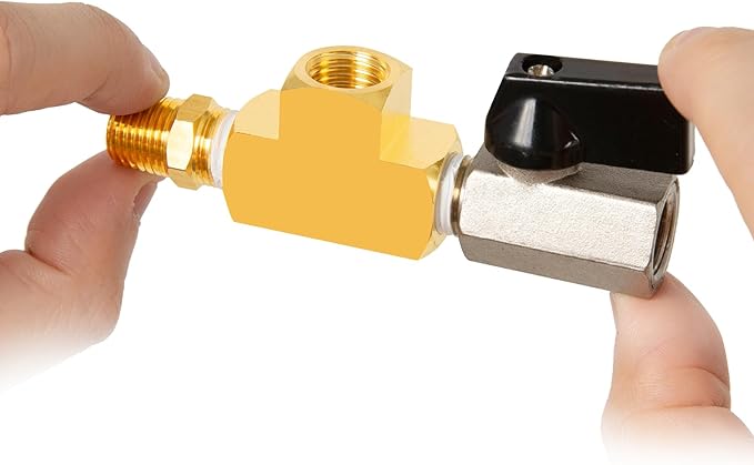ChillWaves Brass Pipe Fitting, Barstock Tee 1/8" x 1/8" x 1/8" NPT Female Thread Adapter(3-PACK)