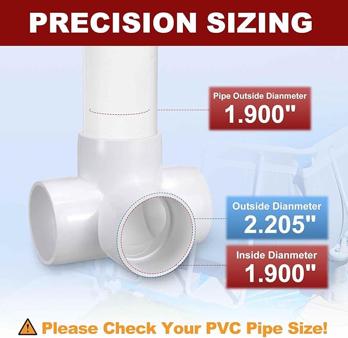 4Pcs 1 1/2" Elbow PVC Fitting, Schedule 40 4-Way Tee Furniture Grade PVC Pipe Fitting, DIY Corner Elbow Connector for Building Furniture, Greenhouse Frame Connection, White