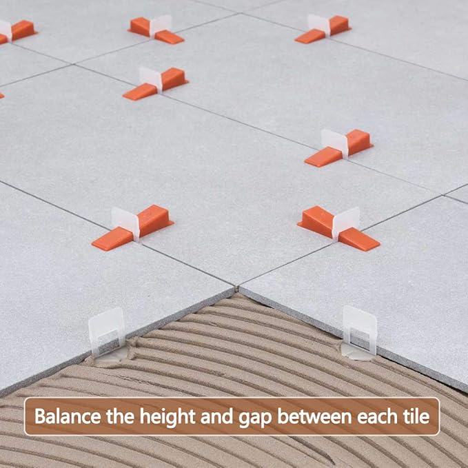 4000 PCS Tile Leveling System Clips 1/16''(1.5mm) 4000-Piece Tiles Leveler Spacers Tool for Professional Ceramic Tile and Stone Installation