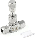 TAISHER 1PCS 304 Stainless Steel Reduce Port 3mm Needle Valve 3/8" OD，Accurate Dials For Micro Flow Control Instrument Gauge Water Gas Oil