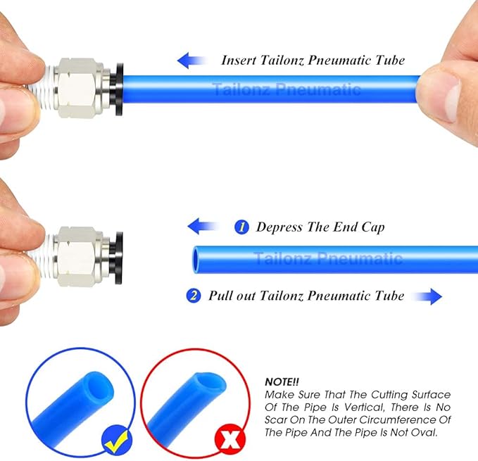 TAILONZ PNEUMATIC Elbow and Straight Combination 5/32 Inch Tube OD x 1/4 Inch NPT Thread Push to Connect Fittings PC-5/32-N2+PL-5/32-N2(Pack of 4)