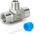 TAISHER 1PCS Forging of 316L Stainless Steel Tee Pipe Fittings, 1/4" NPT Female x 1/4" NPT Male x 1/4" NPT Female Pipe Fittings, Male Branch Tee