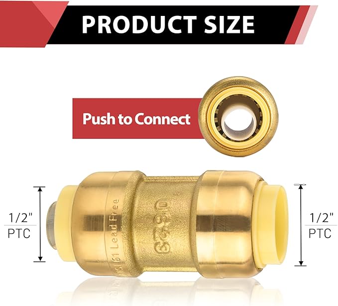 (Pack of 25) EFIELD 1/2 Inch Straight Coupling Push-Fit Fittings to Connect Pex, Copper, CPVC Tube with a Disconnect Tool,(PF003-25PCS)