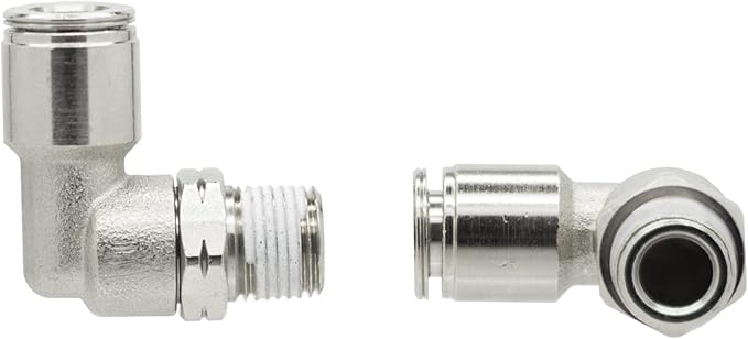 PneumaticPlus PN15 Series Push to Connect Tube Fitting, Male Elbow (1/4" Tube X 3/8" NPT) - Pack of 5