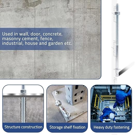 1/2" x 10" Wedge Anchor, for Cement and Concrete only, zinc-Plated Carbon Steel Screws and lag Bolts （25 pcs