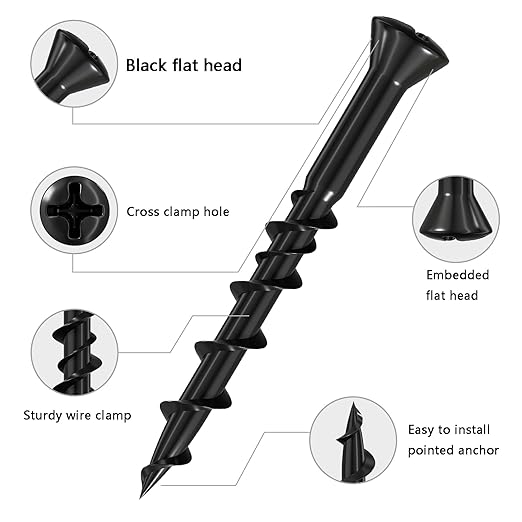 (50 pcs) Flat Head Drywall Anchors 2" Black Anti Rust Coating, Bolt Anchor, Duty Hollow Wall Anchors