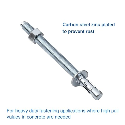 1/4 inch x 3-1/4 inch - 40 Pieces Wedge Anchor Zinc Plated Heavy Duty Fastener for Concrete