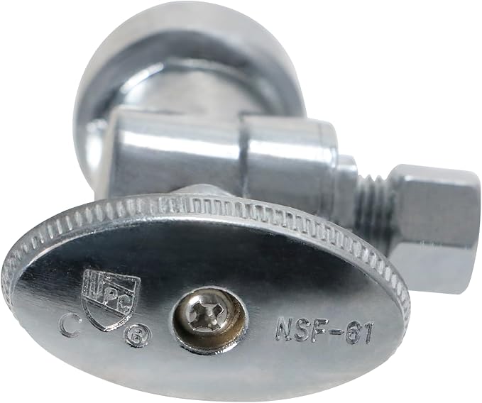 XFITTING OD Compression 1/4 Inch x 1/2 Inch Push Fit Valve, Push Fit Angle Valve, 30-1-7=5XX, 5 Pieces