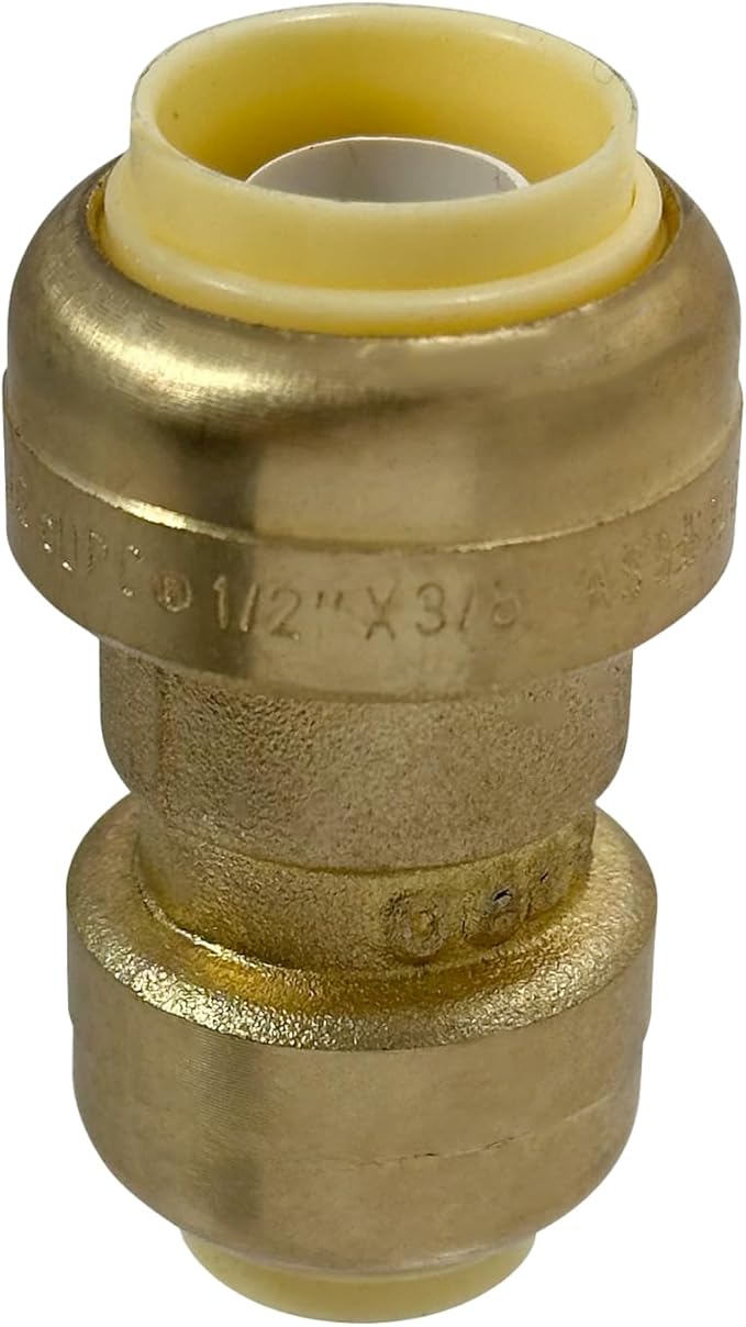 XFITTING Push Fit 1/2 Inch x 3/8 Inch Push Fit Coupling, Push Fit Reducing Coupling, 27-6-8=5XX, 5 Pieces