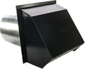 RDP Hooded Wall Vent with Screen and Damper (6 Inch, Black)