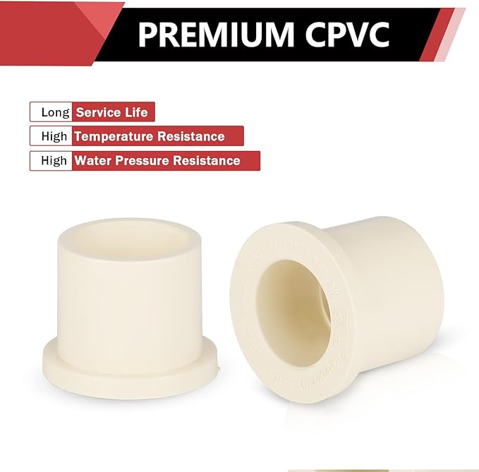 (30 Pack) EFIELD CPVC Reducing Bushing Fittings, 3/4" CTS Spigot x 1/2" CTS Slip (Socket),(CPVC043-20-30PCS)