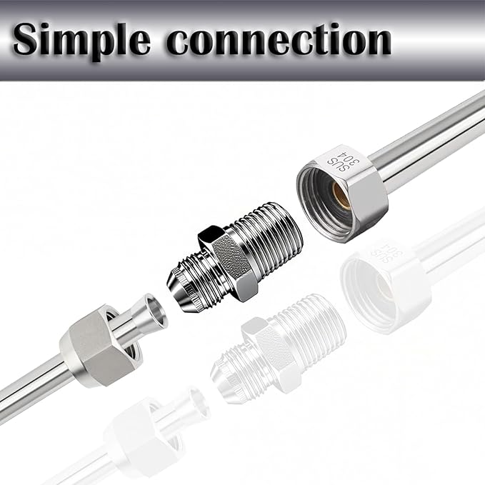 3/8" JIC Male x 3/8" NPT Male Hydraulic fitting, Carbon Steel SAE 37°Flare Pipe Adapter Tube Fitting Straight Union Connector