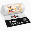 PRIMAX 6 mil Plastic Sheeting (10'x25') – Waterproof, UV Resistant, Heavy Duty Thick Plastic Sheeting Roll for Greenhouse, Farm, Agriculture, Gardening, Construction, Vapor Barrier Covering, Opaque