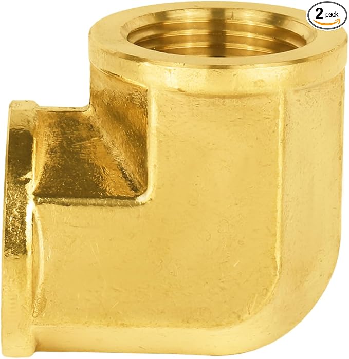 (Pack of 2) EFIELD 3/4" FNPT X3/4" FNPT 90 Degree Barstock Street Elbow, Female to Female Brass Pipe Fittings,(NPT115)