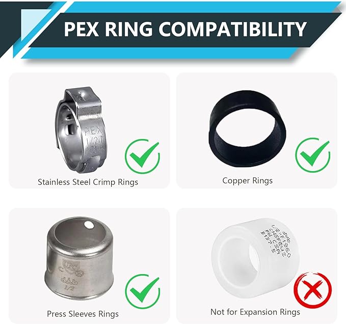 (10-Pack) PEX Fittings, Pex 1"x3/4" Female Sweat Copper Adapter, Brass Crimp Fittings, for PEX Tubing Pipe Plumbing, ASTM F1807