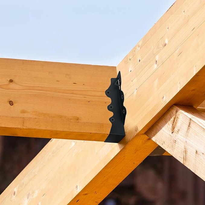 32 Pcs 2"x 6" Joist Hanger,Q235B Steel Face Mount Joist Hangers,Black Powder Coated Hurricane Ties for Rafter, Rafter Brackets for Floor, Deck and Ceiling Joists