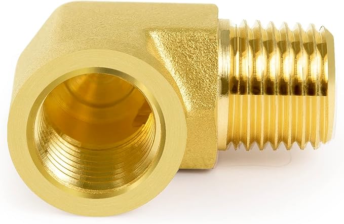 ChillWaves Brass Pipe Fitting, 90 Degree Barstock Street Elbow 1/2" NPT Female x 1/2" NPT Male Thread Adapter(2-PACK)
