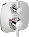 hansgrohe Ecostat E Modern Thermostatic Shower Valve Trim with Temperature Control in Chrome, 15707001