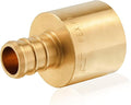 100-Pack HeSun PEX Fittings, 1/2" PEX x 3/4" Female Sweat Adapter (Over Copper Tube), Brass Crimp Fitting for ASTM F1807(PEX1807131-100)