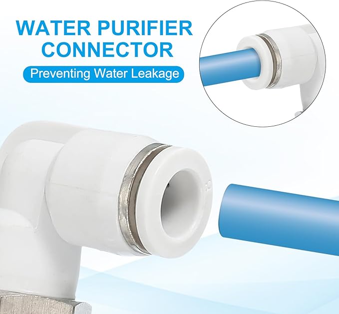 PATIKIL Push to Connect Fitting, 5 Pack Pneumatic Air Elbow Quick Connector 3/8"PT Male Thread x 8mm Tube 90 Degree Connect Tubing Elbow Air Tube Fitting Pneumatic Quick Adapter, White