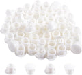 50 Pcs OD 0.374"(9.5mm) White Hole Knockout Locking Plugs,Plastic Nylon Round Drilling Hole Plugs,Flush Type Panel Round Snap in Fastener,Tube Fastener Cover for Furniture Insert End Caps