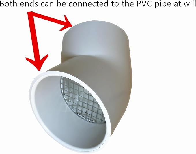 PVC Vent Cap 1 pcs 45-Degree for 3" Schedule 40,PVC Termination Cap,Vent Cover Screen,Round Furnace PVC Pipe Stainless Steel Roof Vent Cap,Installation not Required That PVC Elbow,or Coupling