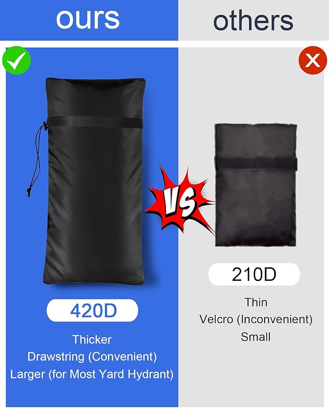 Outdoor Faucet Covers for Winter Freeze Protection, POROLIR Large 20" H x 16" W Thicker Insulation Long Faucet Sock for Outdoor Faucets & Yard Hydrant Hose Bib Insulated Spigot Covers Black