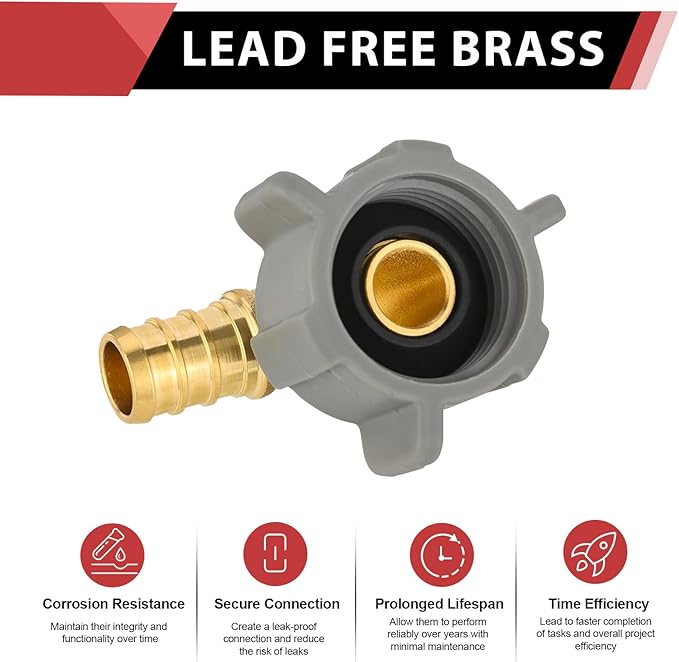 (Pack of 50) EFIELD 1/2 Inch Pex X 7/8 Inch Toilet Ballcock Swivel Elbow Adapter, Brass Plumbing Fittings,(PEX1807311-50PCS)