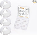 4Pcs Fit 1/2 Inch Flange Water Pipe Cover Decoration 16mm(5/8") Plastic PP escutcheon plate 1/2 inch Cover for Wall Pipe Tube Decoration (white)