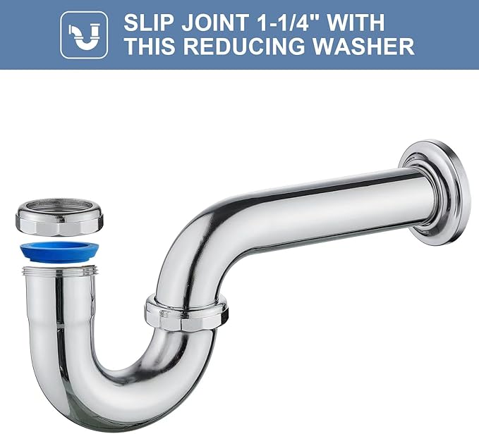 ZM Brass P-Trap Pipe with Clean Out Basin Sink Waste Kit with Reducing Washer 1-1/2'' 22GA
