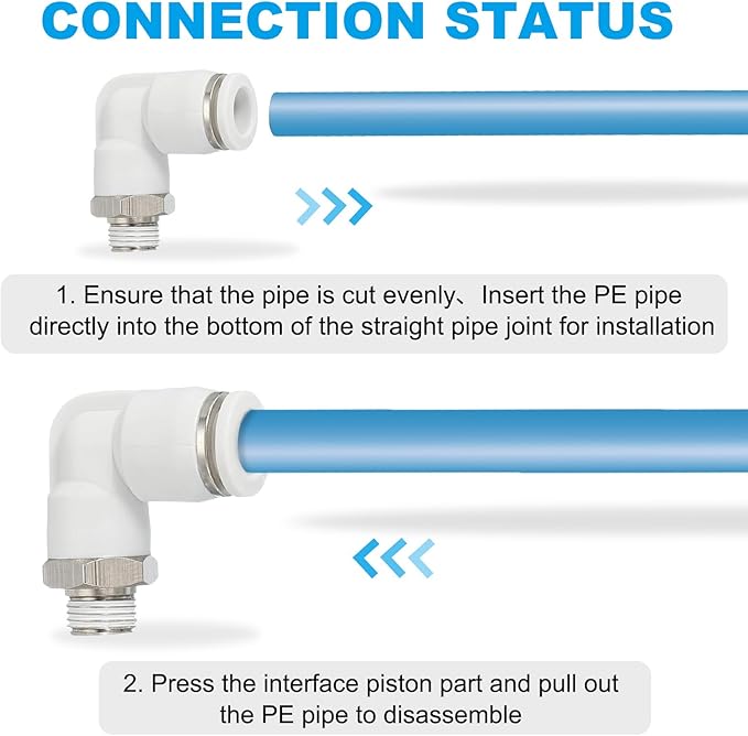 PATIKIL Push to Connect Fitting, 5 Pack Pneumatic Air Elbow Quick Connector 1/8"PT Male Thread x 8mm Tube 90 Degree Connect Tubing Elbow Air Tube Fitting Pneumatic Quick Adapter, White