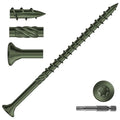 #10 x 3-1/2" Deck Screws (51Pcs) 1lb. Carbon Steel, Green, Flat Head, Rust Resistant epoxy Coated, with T25 Star Bit