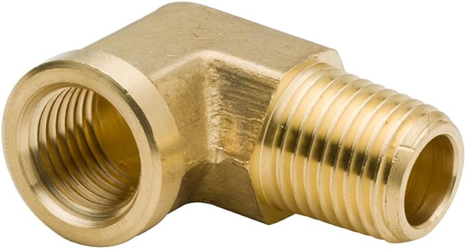 Legines 90 Degree Brass Street Elbow 3/8" NPT Male x 3/8" NPT Female Forged Pipe Fitting (Pack of 2)