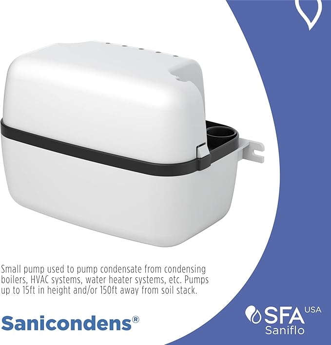 SFA SANIFLO - Sanicondens - Condensate Pump - Easy Installation for Condensing Boilers, HVAC Systems & Water Heater Systems - 4 Years Warranty - Made In France