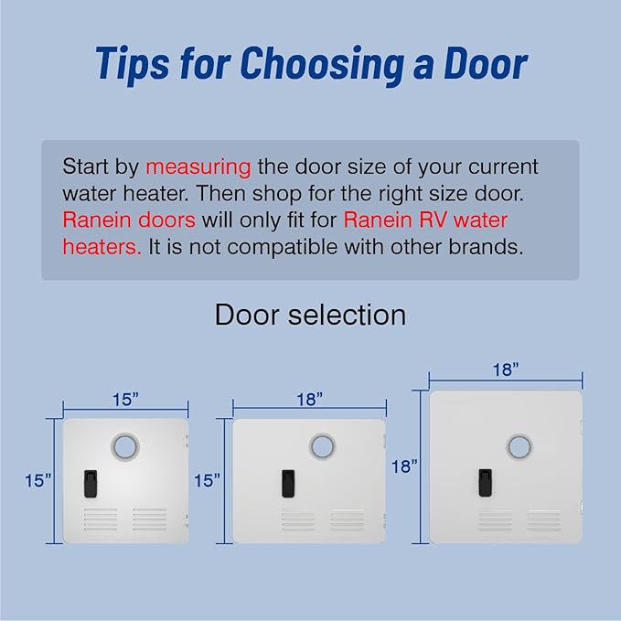 Ranein 15 x 18 Inches RV Water Heater Black Door. ONLY Door kit for Ranein RV water heaters