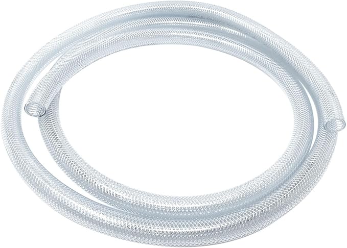Gloxco Clear Braided PVC Tubing, Food Grade, Heavy Duty Reinforced Hose, 5/8" ID, 10 Ft Length