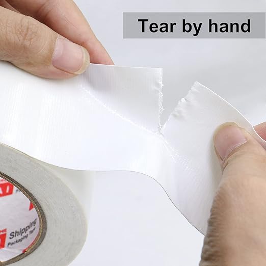 5-Pack White Duct Tape, 2 inches x 30 Yards, 8.27 mil Thickness, Heavy Duty, Strong, Flexible, No Residue, All-Weather and Tear by Hand - for Patch, Protect and Temporary Repairs