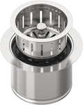 BOTEMY Extended Garbage Disposal Flange Basket Strainer Stopper, Deep 304 Stainless Steel Kitchen Sink Flange for 3-1/2 Inch Standard Sink Drain Hole, Polished Deep Sink Disposal Stopper