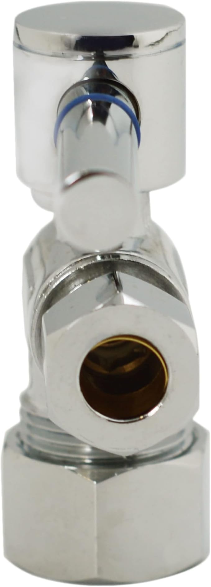 Westbrass R105BL-05 1/4-Turn Lever Handle Angle Stop Shut Off Valve, 5/8" OD x 3/8" OD, Polished Nickel
