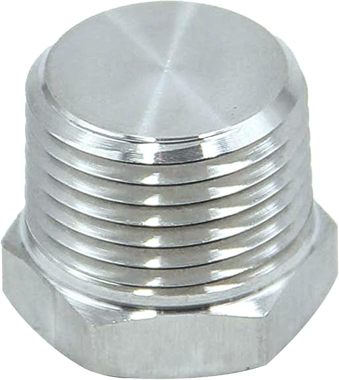 HFS(R) Hex End Plug 1/2" NPT Male, Stainless Steel 304 Pipe Fitting Hex Head, Pack of 4