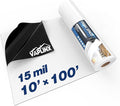 Crawl Space Vapor Barrier - 15 Mil Vapor Barrier - (10' x 100'), Tear Resistant, Heavy Duty Vapor Barrier Plastic, Drop Cloth Moisture Barrier Plastic Sheeting Covering for Crawlspace Encapsulation