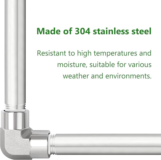 TAISHER 2PCS Stainless Steel Pipe Fittings, 1/4" BSP Male x 1/4" BSP Male Threaded, 4" Length Nipple Cast Pipe