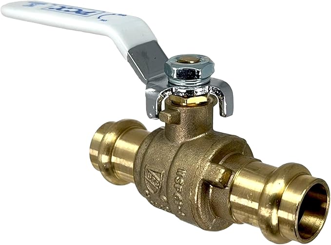 PROCURU 2-Pack 1/2-Inch Press Copper Ball Valve, Heavy Duty Brass Body, Full Port, LF Certified Safe (3BP050-2P)