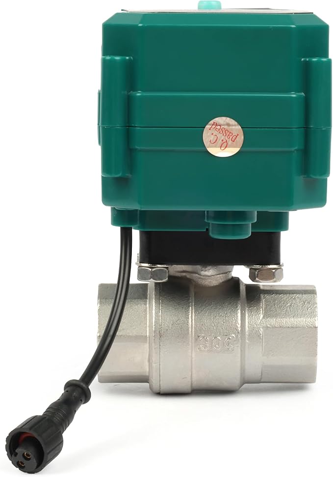 U.S. Solid 3/4" Smart Motorized Ball Valve - Stainless Steel Remote App Mobile-control Electrical Ball Valve with Manual Switch, Plug Connection